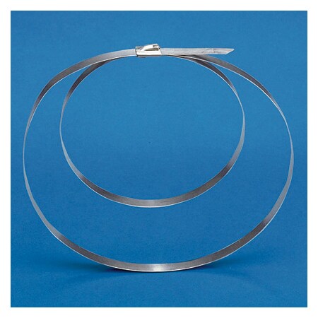 Panduit Cable Tie, 29-1/2 in L, 4 in Max Bundle Dia., Silver, 316 Stainless Steel, 1000 lb Strength, 25 PK MLT4DEH15-Q316